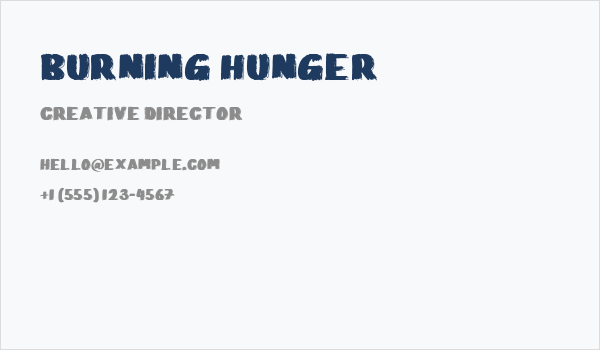Burning Hunger Business Card