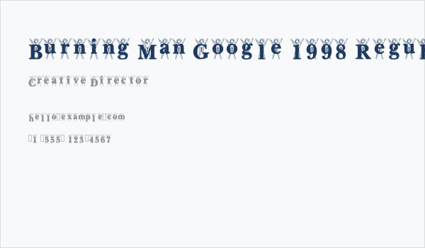 Burning Man Google 1998 Regular Business Card