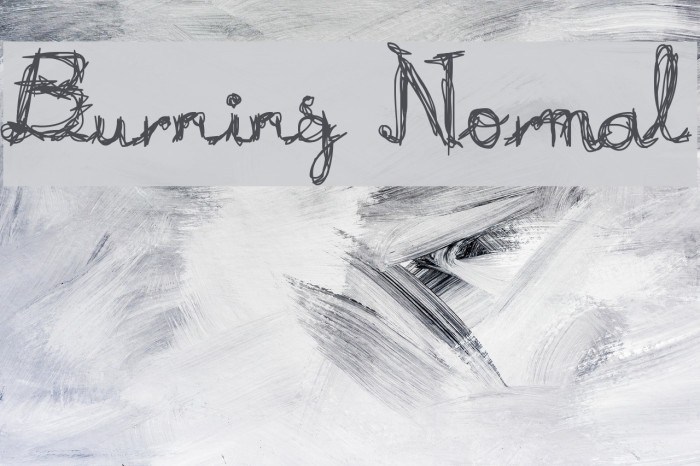 Burning Normal Font examples