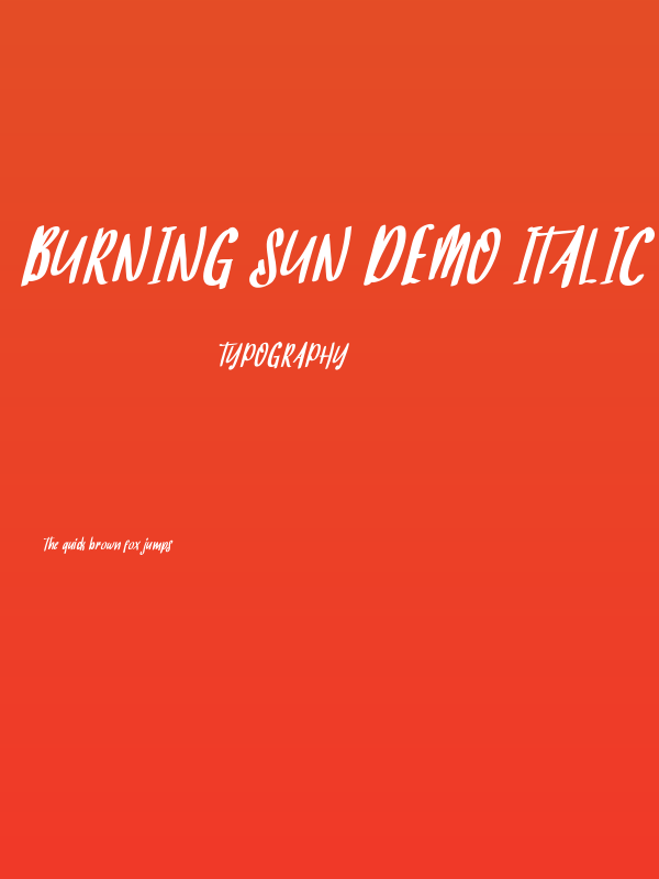 Burning Sun Demo Italic Poster