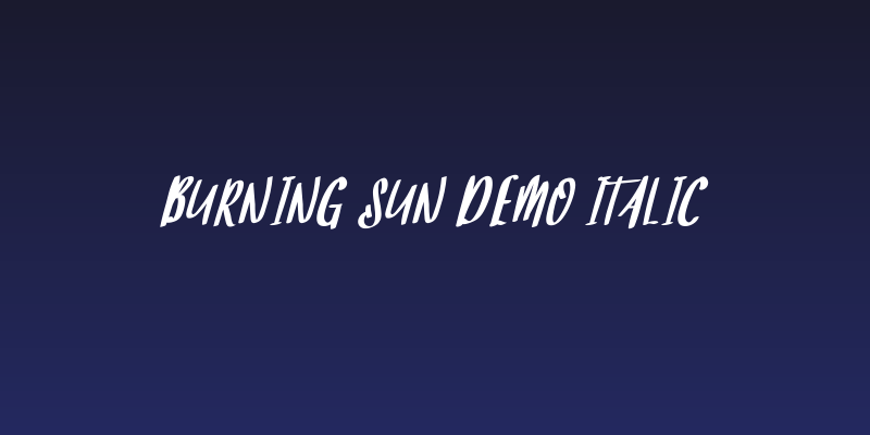 Burning Sun Demo Italic Social Header