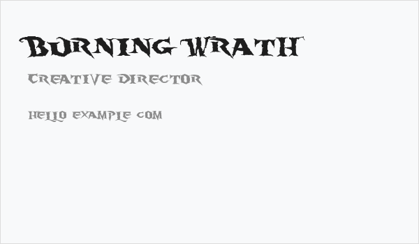 Burning Wrath Business Card