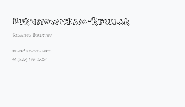 BurnstownDam-Regular Business Card