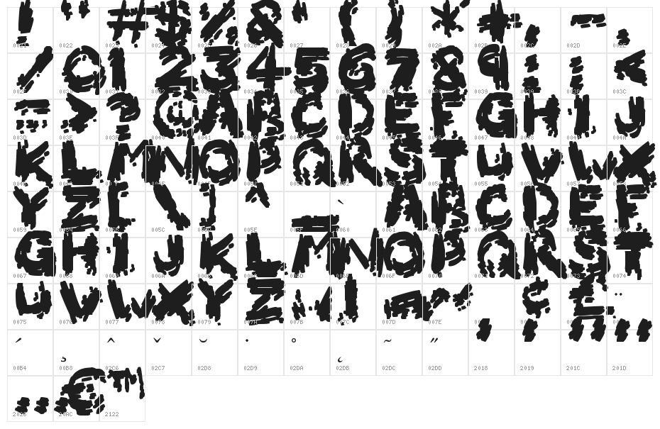 Burnt Firewood Character Map