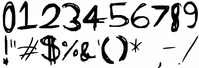 Burnt Scratches Font OTHER CHARS