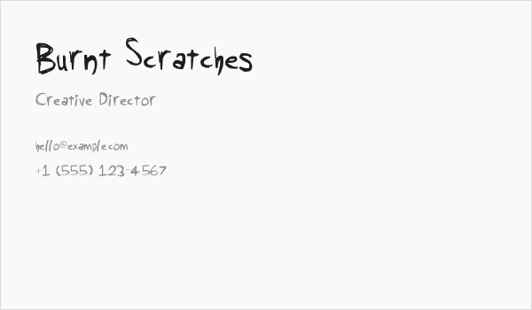 Burnt Scratches Business Card