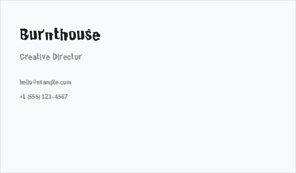 Burnthouse Business Card