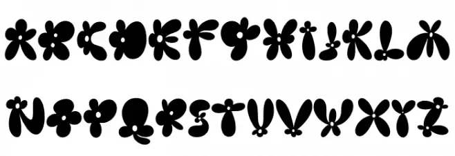 Burst Flower Regular フォント 大文字