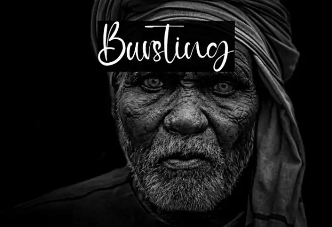 Bursting Font examples