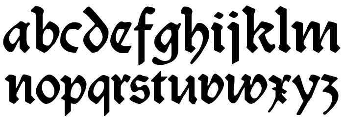 Burte-Fraktur Caratteri MINUSCOLO