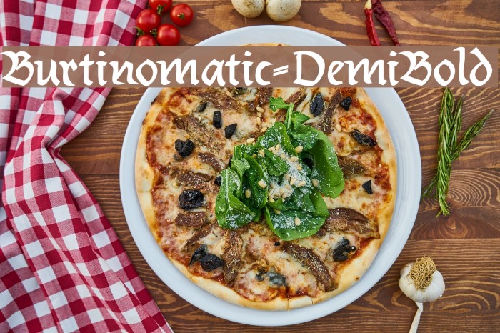 Burtinomatic-DemiBold Font examples