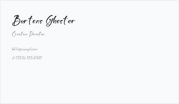 Burtons Ghoster Business Card