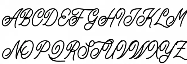 Buryland Script Regular DEMO Шрифта ВЕРХНИЙ
