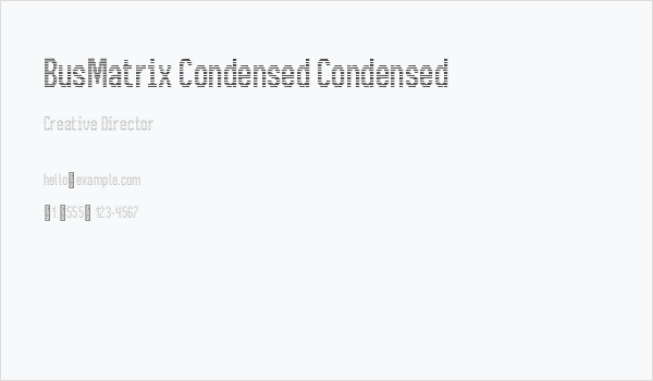 BusMatrix Condensed Condensed Business Card