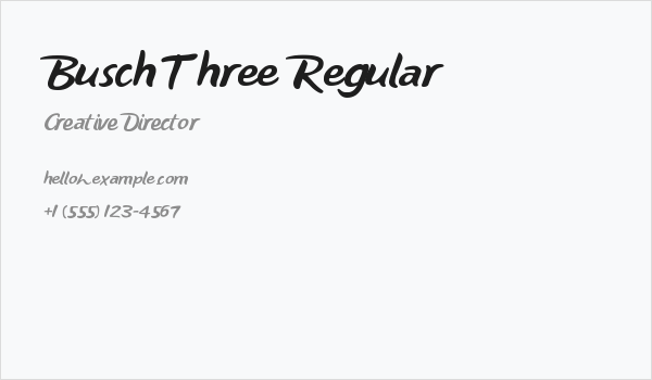 Busch Three Regular Business Card