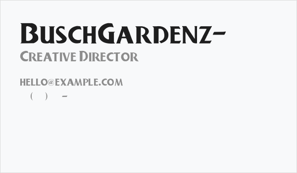 BuschGardenz- Business Card
