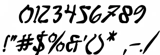 Bushido Bold Italic Font OTHER CHARS