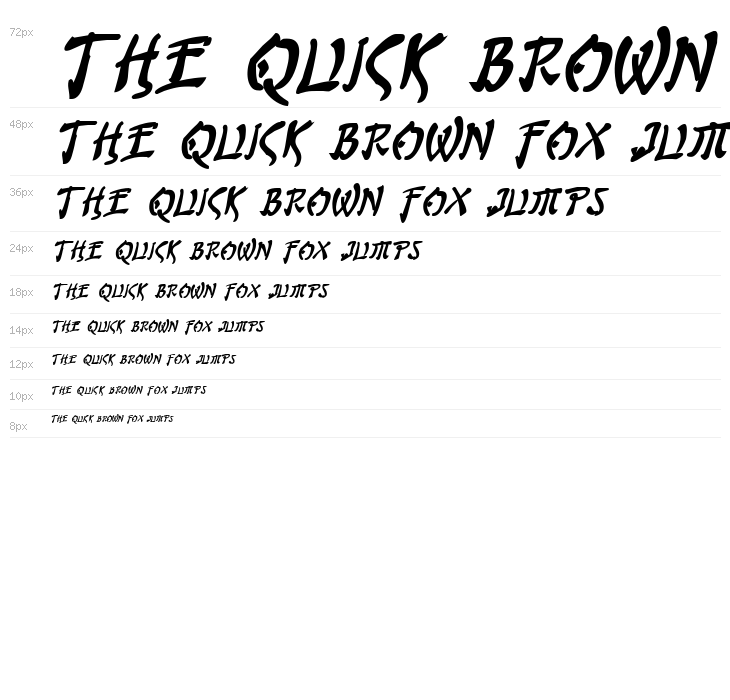 Bushido Bold Italic Waterfall