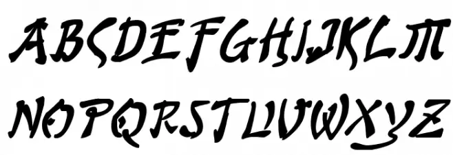 Bushido Bold Italic फ़ॉन्ट लोअरकेस