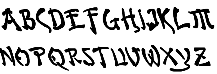 Bushido Bold Leftalic Font LOWERCASE
