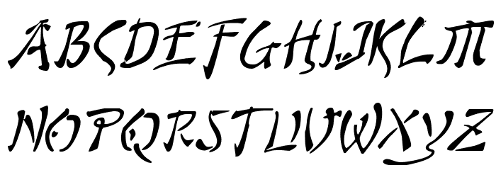 Bushido Italic Font LOWERCASE