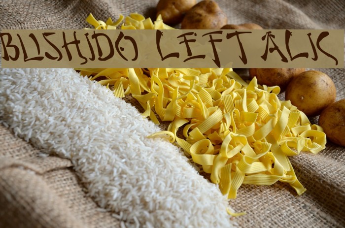 Bushido Leftalic Font examples