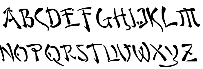 Bushido Leftalic Font LOWERCASE
