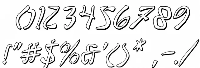 Bushido Shadow Italic Font OTHER CHARS