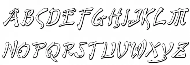 Bushido Shadow Italic Шрифта ВЕРХНИЙ