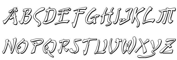 Bushido Shadow Italic Font LOWERCASE
