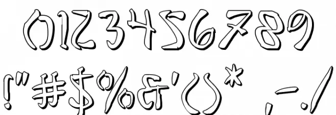 Bushido Shadow Font OTHER CHARS