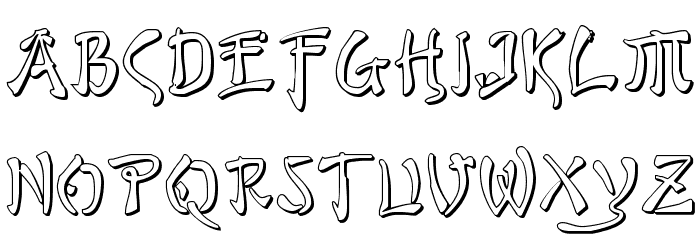 Bushido Shadow Font LOWERCASE