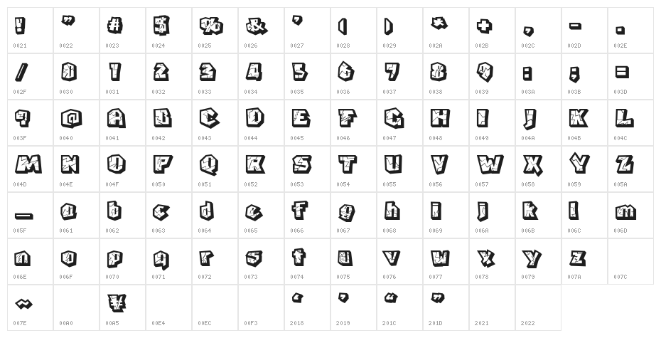 Busho Heavy Character Map