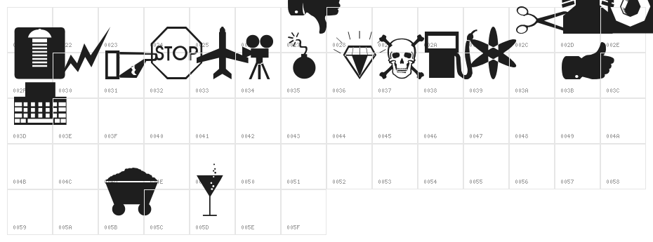 Business/Industrial Regular Character Map