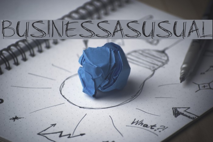 BusinessAsUsual Font examples