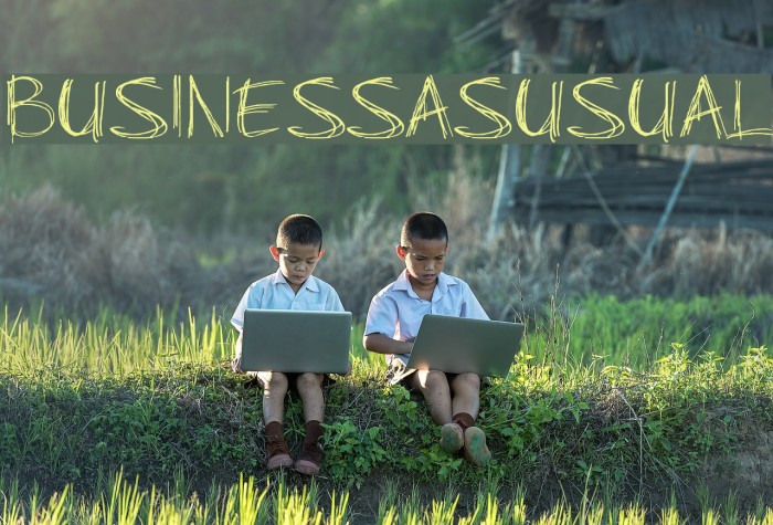 BusinessAsUsual Font examples