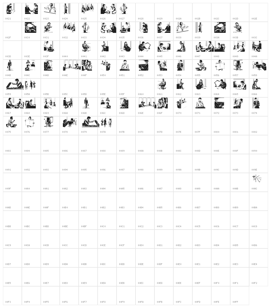BusinessPeople Character Map
