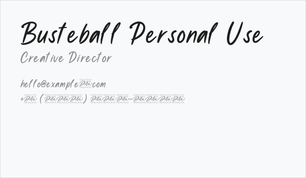 Busteball Personal Use Business Card