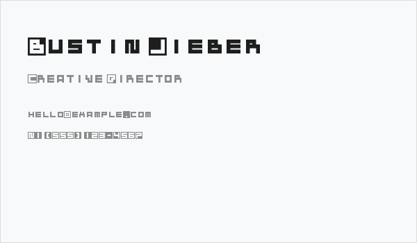 Bustin Jieber Business Card