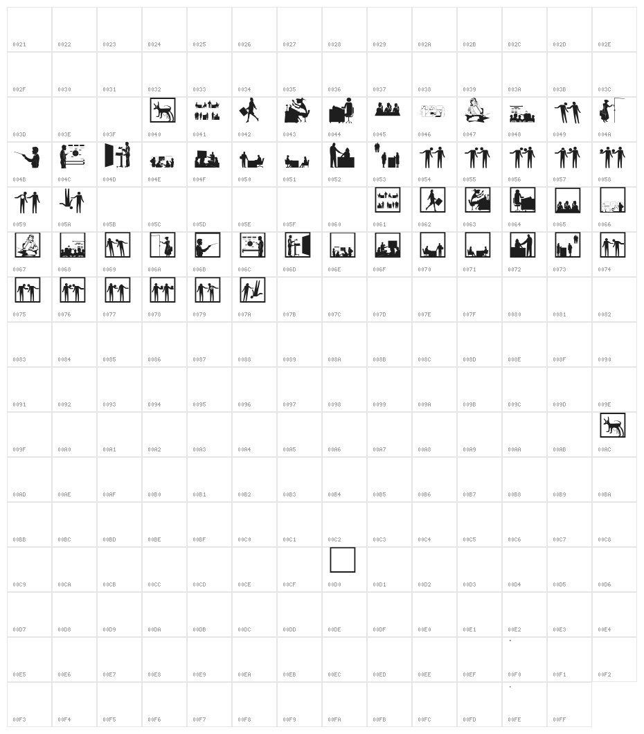 BusyPeople01 Character Map