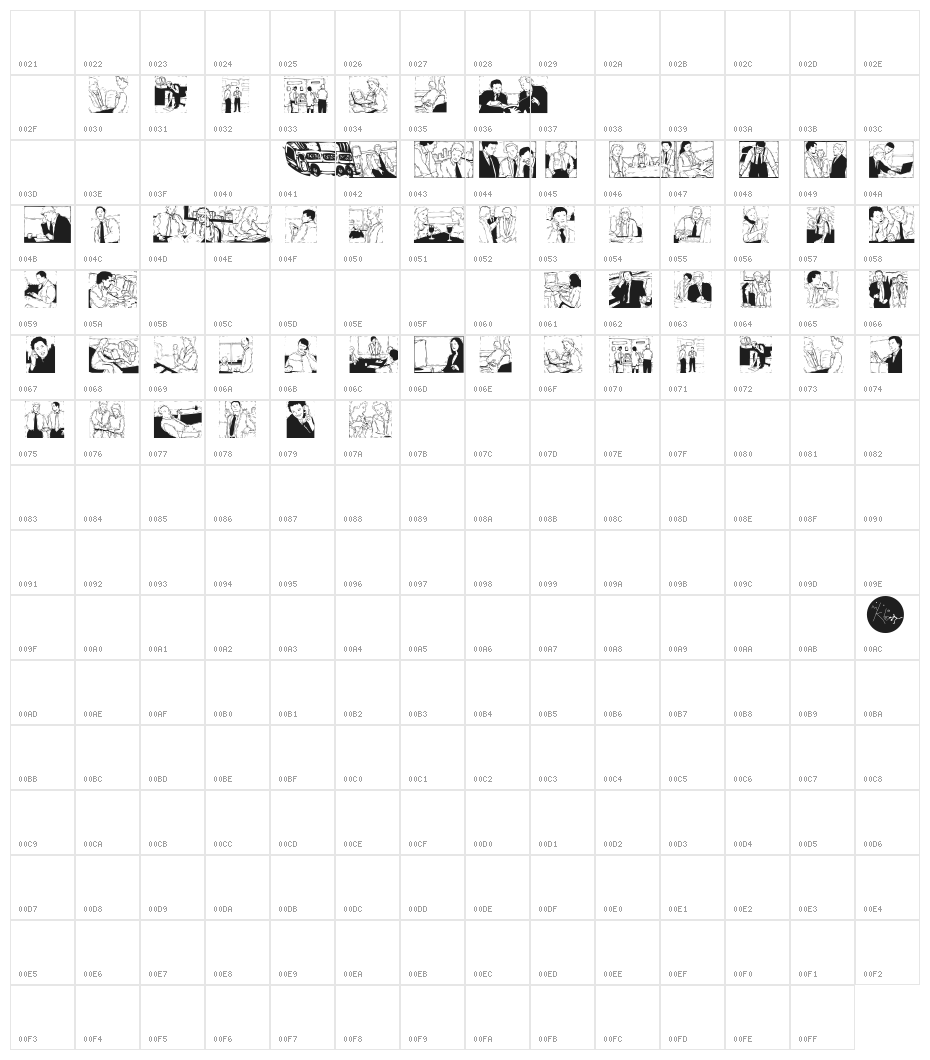 BusyPeople Character Map