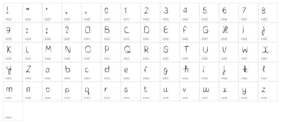 But First Love Regular Character Map