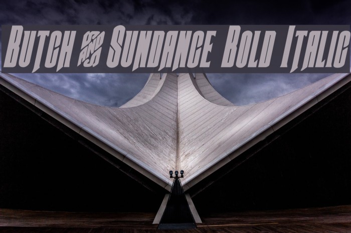 Butch & Sundance Bold Italic Font examples