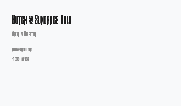 Butch & Sundance Bold Business Card