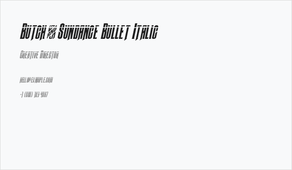 Butch & Sundance Bullet Italic Business Card