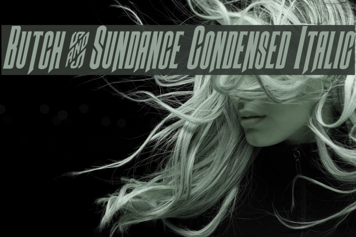 Butch & Sundance Condensed Italic Font examples