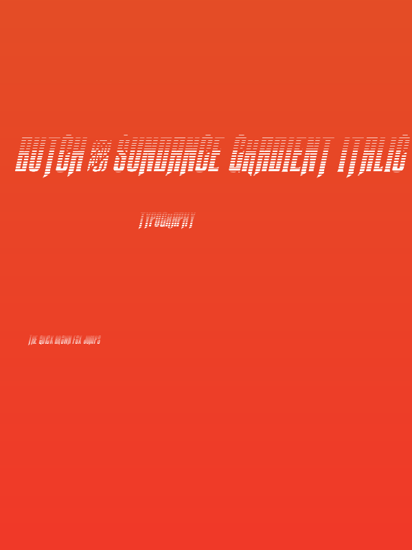 Butch & Sundance Gradient Italic Poster