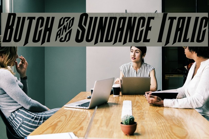 Butch & Sundance Italic Font examples