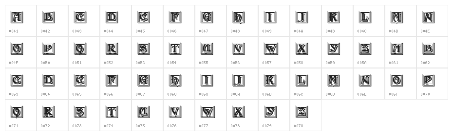 Butcher Regular Character Map