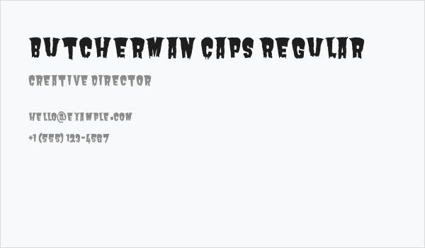 Butcherman Caps Regular Business Card